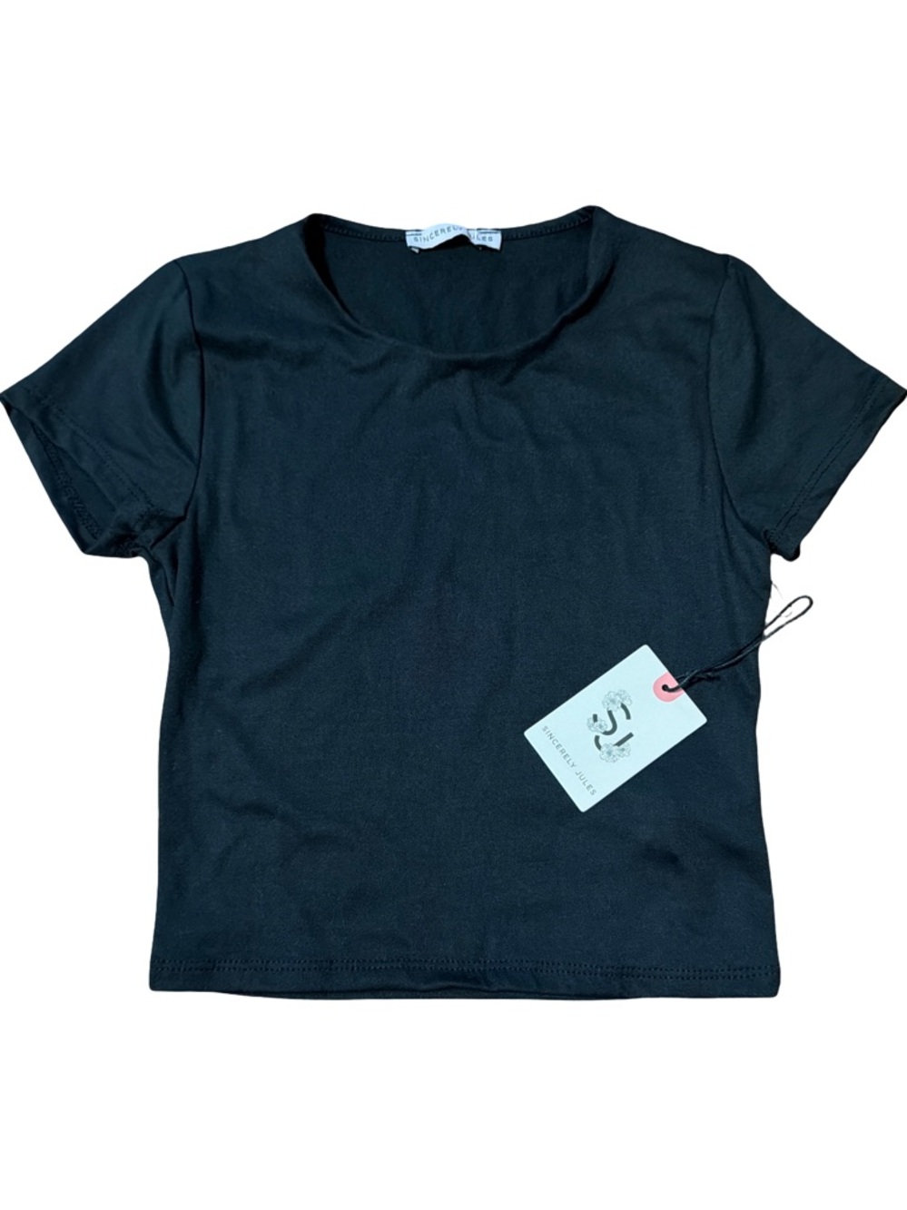 Sincerely Jules Black Stretch Crop Top